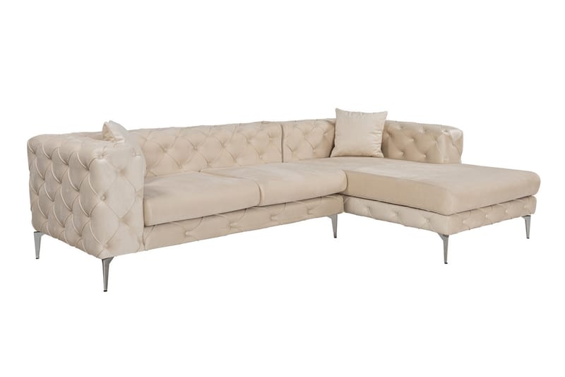 Canunda 3-seters Sofa med Høyre Sjeselong - Beige - Møbler - Sofaer - Sofaer med sjeselong - 3 seters sofa med divan