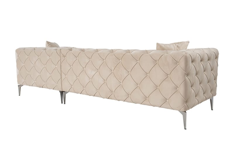 Canunda 3-seters Sofa med Høyre Sjeselong - Beige - Møbler - Sofaer - Sofaer med sjeselong - 3 seters sofa med divan