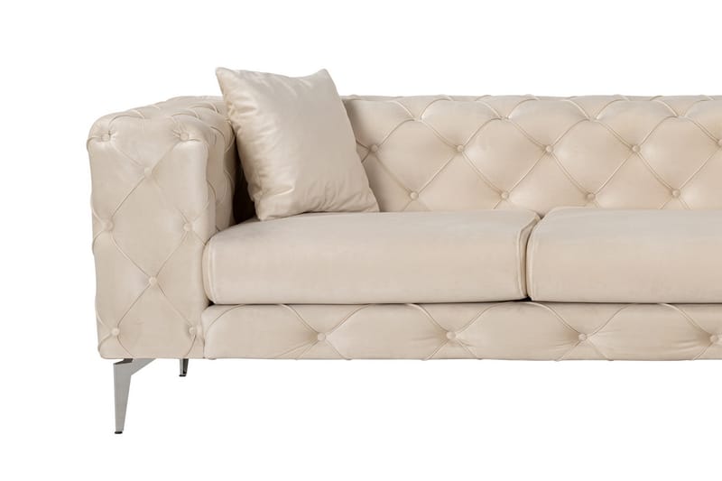 Canunda 3-seters Sofa med Høyre Sjeselong - Beige - Møbler - Sofaer - Sofaer med sjeselong - 3 seters sofa med divan