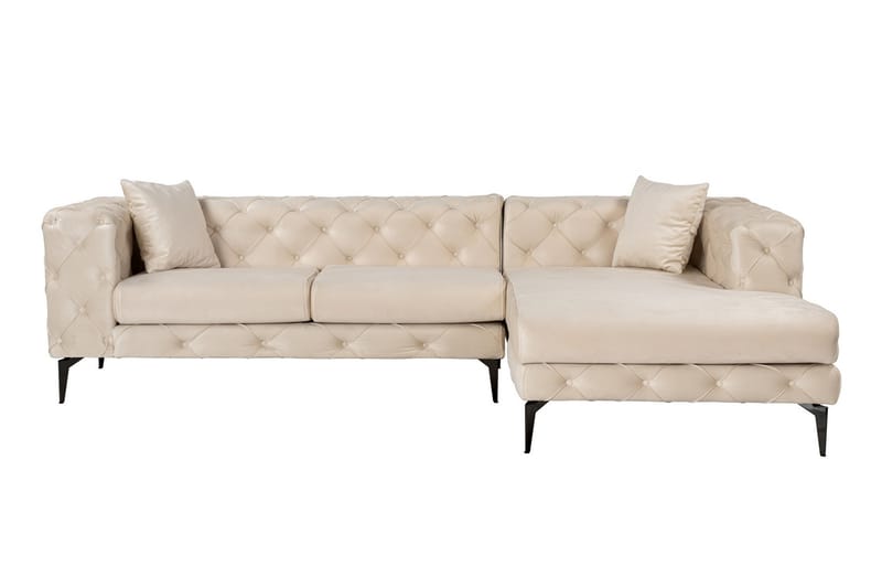 Canunda 3-seters Sofa med Høyre Sjeselong - Beige - Møbler - Sofaer - Sofaer med sjeselong - 3 seters sofa med divan