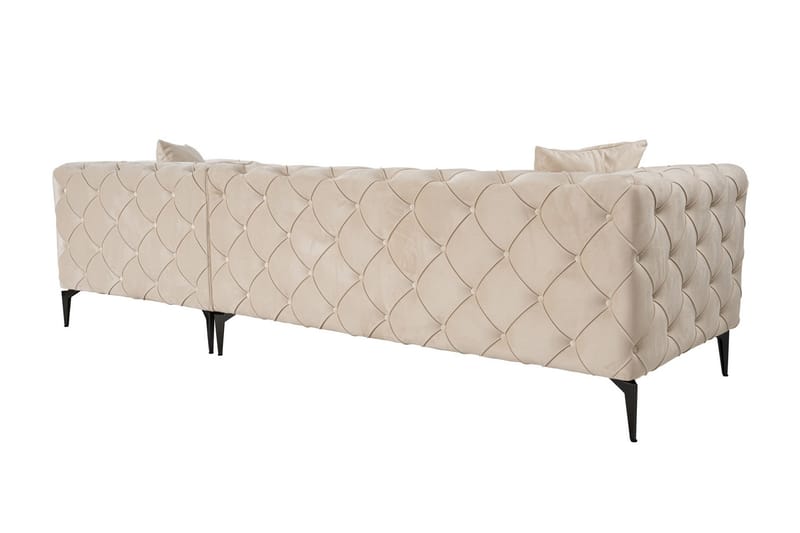 Canunda 3-seters Sofa med Høyre Sjeselong - Beige - Møbler - Sofaer - Sofaer med sjeselong - 3 seters sofa med divan