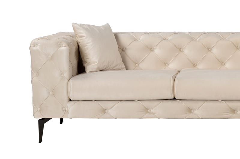 Canunda 3-seters Sofa med Høyre Sjeselong - Beige - Møbler - Sofaer - Sofaer med sjeselong - 3 seters sofa med divan