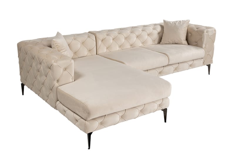 Canunda 3-seters Sofa med Venstre Sjeselong - Beige - Møbler - Sofaer - Sofaer med sjeselong - 3 seters sofa med divan