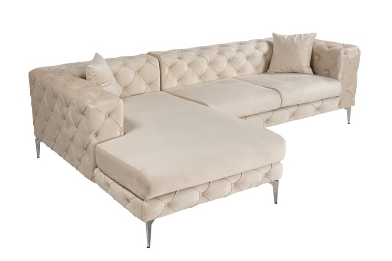 Canunda 3-seters Sofa med Venstre Sjeselong - Beige - Møbler - Sofaer - Sofaer med sjeselong - 3 seters sofa med divan