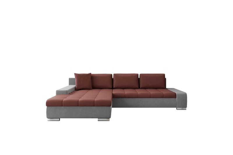 Cerys Sofa med Divan 3-seter - Grå/Rosa - Møbler - Sofaer - Sofaer med sjeselong - 3 seters sofa med divan