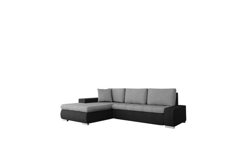 Cerys Sofa med Divan 3-seter - Svart/Grå - Møbler - Sofaer - Sofaer med sjeselong - 3 seters sofa med divan