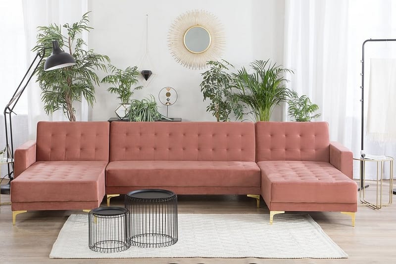 Divansofa Aberdeen 348 cm - Rosa - Møbler - Sofaer - Sofaer med sjeselong