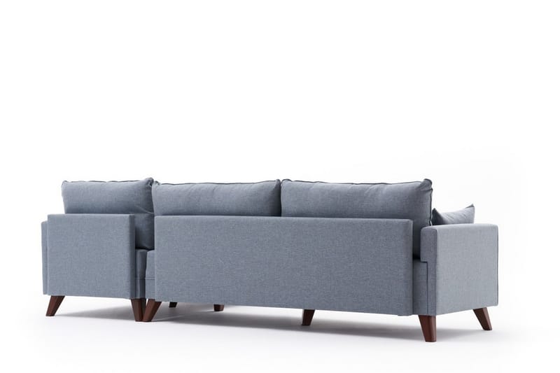 Divansofa Burundi Høyre - Blå / Brun - Møbler - Sofaer - Sofaer med sjeselong - 4 seters sofa med divan