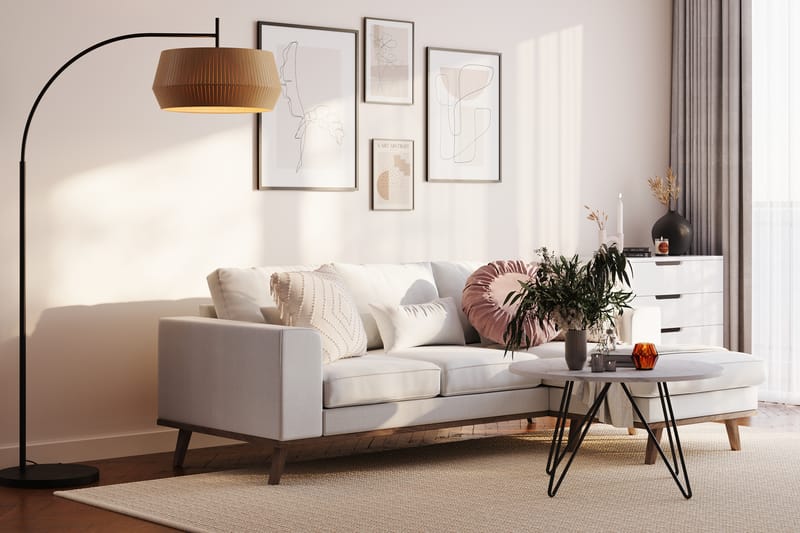 Divansofa Haga Compact Vendbar Lin - Beige - Møbler - Sofaer - Sofaer med sjeselong