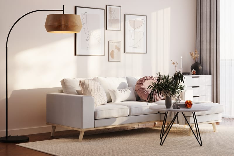 Divansofa Haga Compact Vendbar Lin - Beige - Møbler - Sofaer - Sofaer med sjeselong