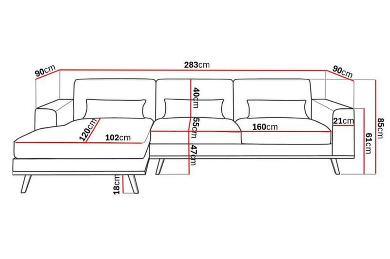 Divansofa Haga Lin - Møbler - Sofaer - Sofaer med sjeselong