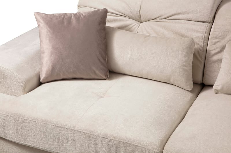 Divansofa Höger - Beige / Svart - Møbler - Sofaer - Sofaer med sjeselong - 4 seters sofa med divan