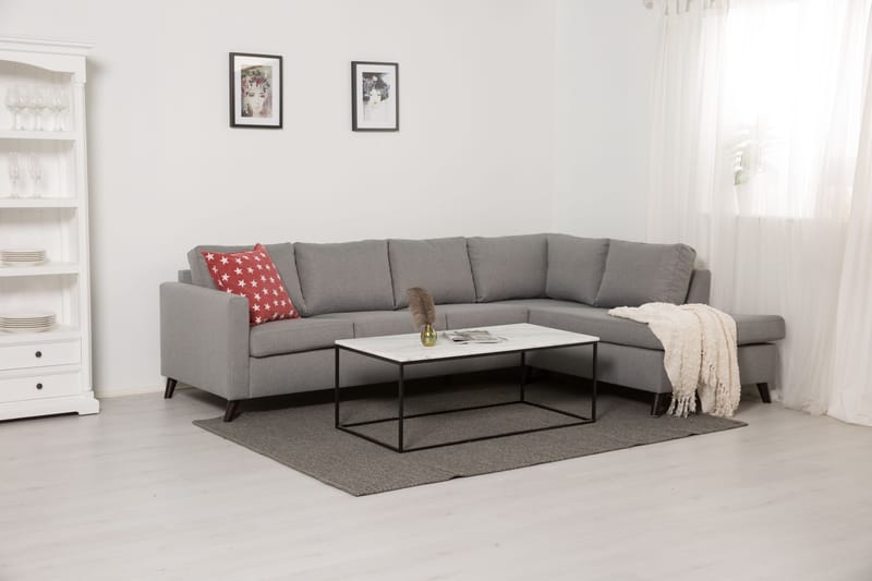 Divansofa Yen 4-seter Høyre - Lysgrå - Møbler - Sofaer - Sofaer med sjeselong - 4 seters sofa med divan