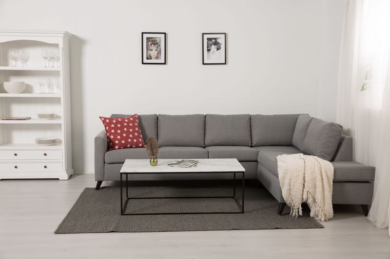 Divansofa Yen 4-seter Høyre - Lysgrå - Møbler - Sofaer - Sofaer med sjeselong - 4 seters sofa med divan