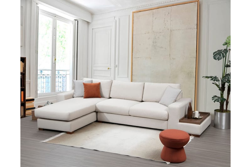 Divansofa  Portiella - Beige - Møbler - Sofaer - Sofaer med sjeselong