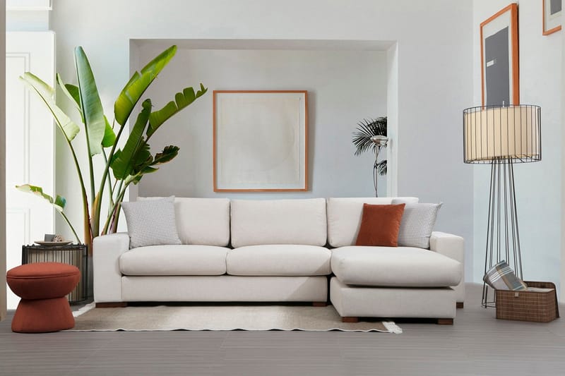 Divansofa  Portiella - Beige - Møbler - Sofaer - Sofaer med sjeselong