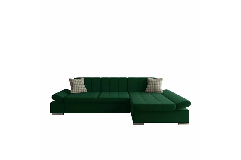 Djerra Sofa med Divan 3-seter - Grønn - Møbler - Sofaer - Sofaer med sjeselong - 3 seters sofa med divan