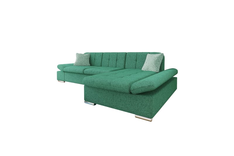 Djerra Sofa med Divan 3-seter - Grønn - Møbler - Sofaer - Sofaer med sjeselong - 3 seters sofa med divan