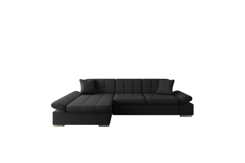 Djerra Sofa med Divan 3-seter - Svart - Møbler - Sofaer - Sofaer med sjeselong - 3 seters sofa med divan