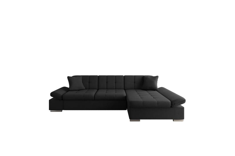 Djerra Sofa med Divan 3-seter - Svart - Møbler - Sofaer - Sofaer med sjeselong - 3 seters sofa med divan