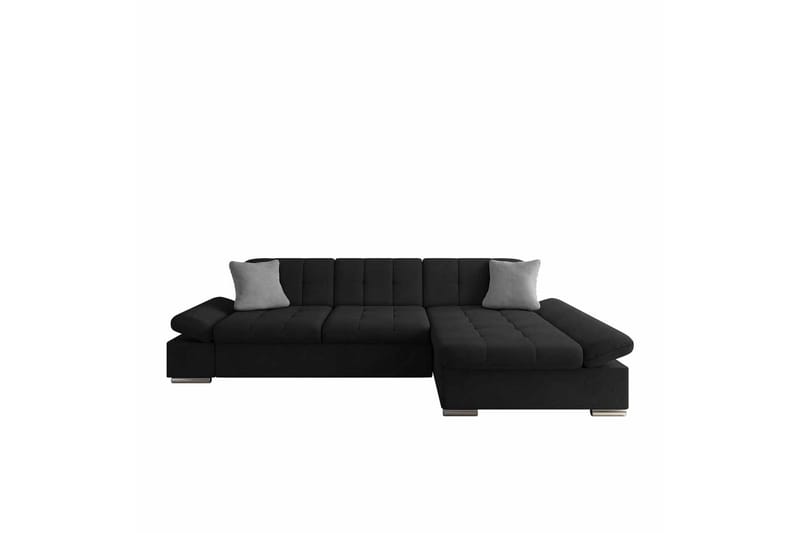 Djerra Sofa med Divan 3-seter - Svart/Grå - Møbler - Sofaer - Sofaer med sjeselong - 3 seters sofa med divan