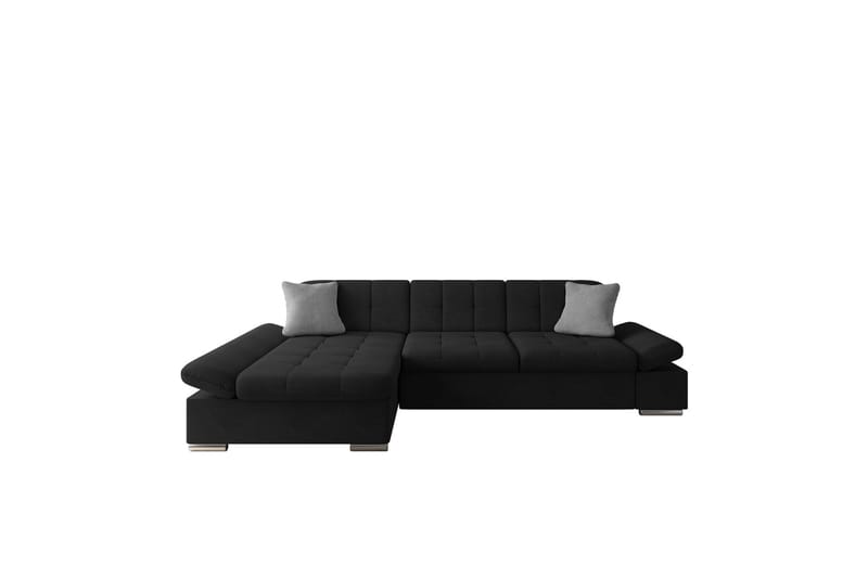 Djerra Sofa med Divan 3-seter - Svart/Grå - Møbler - Sofaer - Sofaer med sjeselong - 3 seters sofa med divan