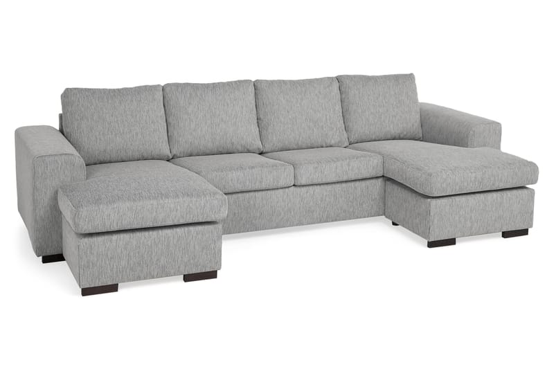 DubbelDivansofa Alter 4-seter - Lysgrå - 4 seters sofa med divan - Sofaer med sjeselong