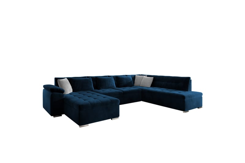 Dynir Sofa med Sjeselong og Divan 4-seter - Blå - Møbler - Sofaer - Sofaer med sjeselong - 4 seters sofa med divan