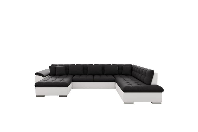 Dynir Sofa med Sjeselong og Divan 4-seter - Hvit/Svart - Møbler - Sofaer - Sofaer med sjeselong - 4 seters sofa med divan