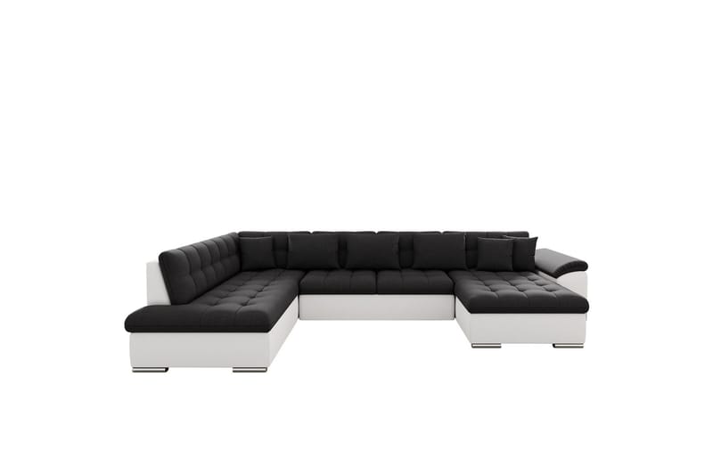 Dynir Sofa med Sjeselong og Divan 4-seter - Hvit/Svart - Møbler - Sofaer - Sofaer med sjeselong - 4 seters sofa med divan