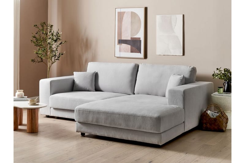 Ersi Sofa med Sjeselong 3-seter - Grå/Svart - Møbler - Sofaer - Sofaer med sjeselong - 3 seters sofa med divan