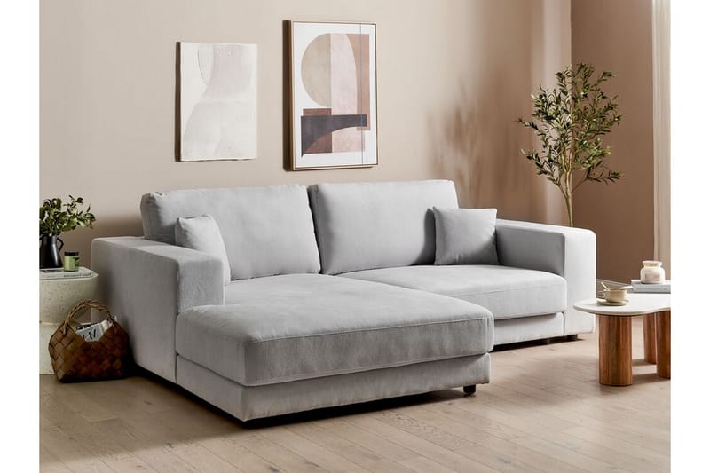 Ersi Sofa med Sjeselong 3-seter - Grå/Svart - Møbler - Sofaer - Sofaer med sjeselong - 3 seters sofa med divan