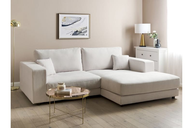 Ersi Sofa med Sjeselong 3-seter - Hvit/Svart - Møbler - Sofaer - Sofaer med sjeselong - 3 seters sofa med divan