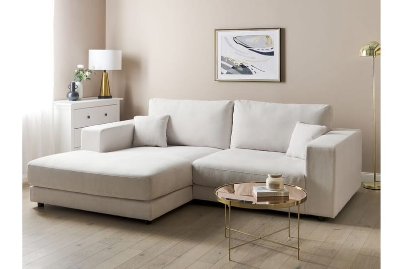 Ersi Sofa med Sjeselong 3-seter - Hvit/Svart - Møbler - Sofaer - Sofaer med sjeselong - 3 seters sofa med divan