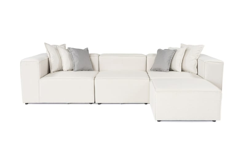 Fahmida Sofa med Sjeselong 3-seter - Ecru - Møbler - Sofaer - Sofaer med sjeselong - 3 seters sofa med divan