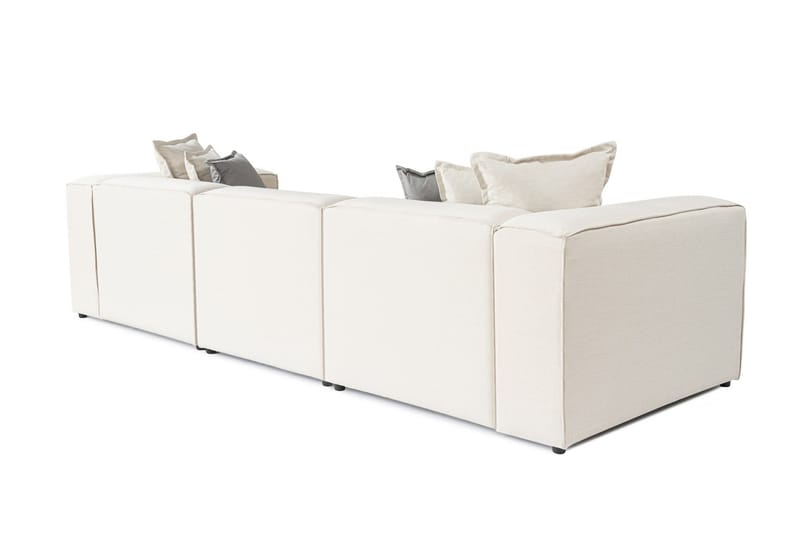 Fahmida Sofa med Sjeselong 3-seter - Ecru - Møbler - Sofaer - Sofaer med sjeselong - 3 seters sofa med divan