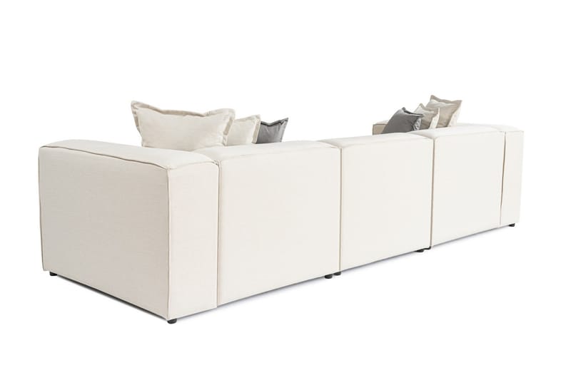 Fahmida Sofa med Sjeselong 3-seter - Ecru - Møbler - Sofaer - Sofaer med sjeselong - 3 seters sofa med divan