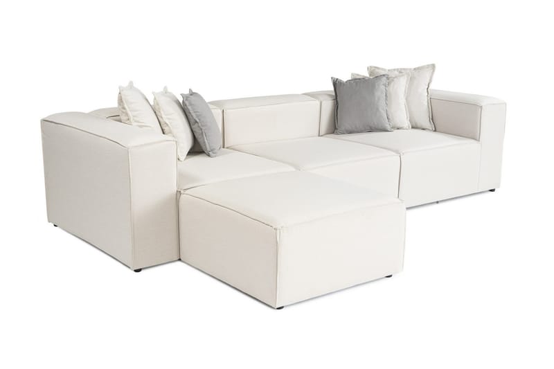 Fahmida Sofa med Sjeselong 3-seter - Ecru - Møbler - Sofaer - Sofaer med sjeselong - 3 seters sofa med divan