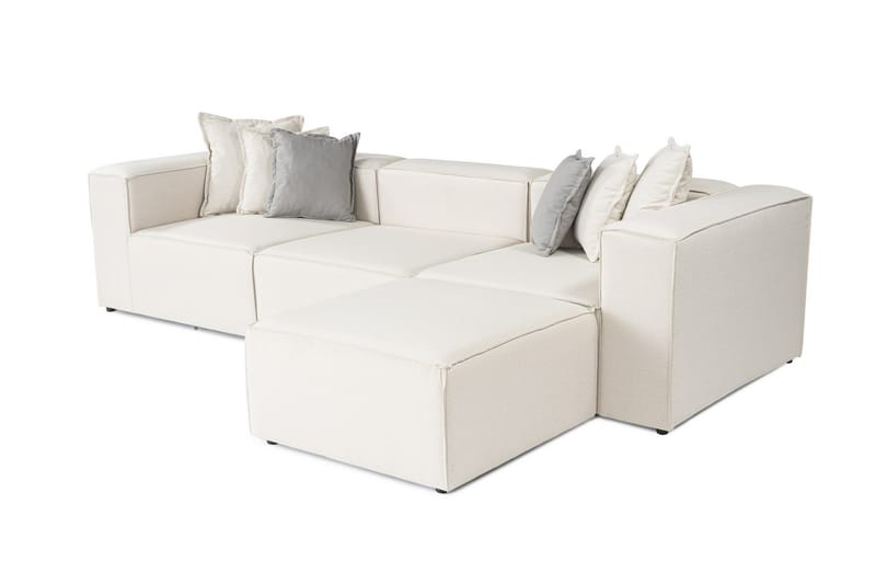 Fahmida Sofa med Sjeselong 3-seter - Ecru - Møbler - Sofaer - Sofaer med sjeselong - 3 seters sofa med divan