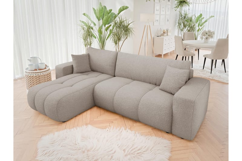 Flo Sofa med Divan 3-seter - Beige - Møbler - Sofaer - Sofaer med sjeselong - 3 seters sofa med divan