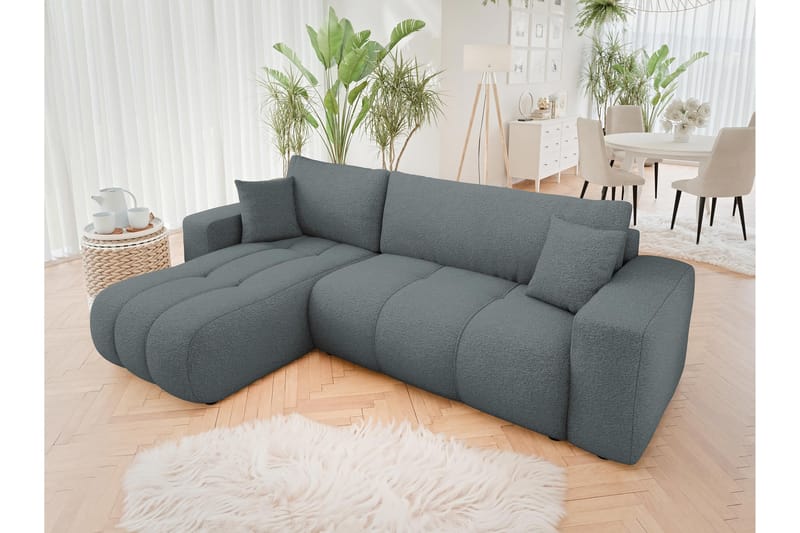 Flo Sofa med Divan 3-seter - Grå - Møbler - Sofaer - Sofaer med sjeselong - 3 seters sofa med divan