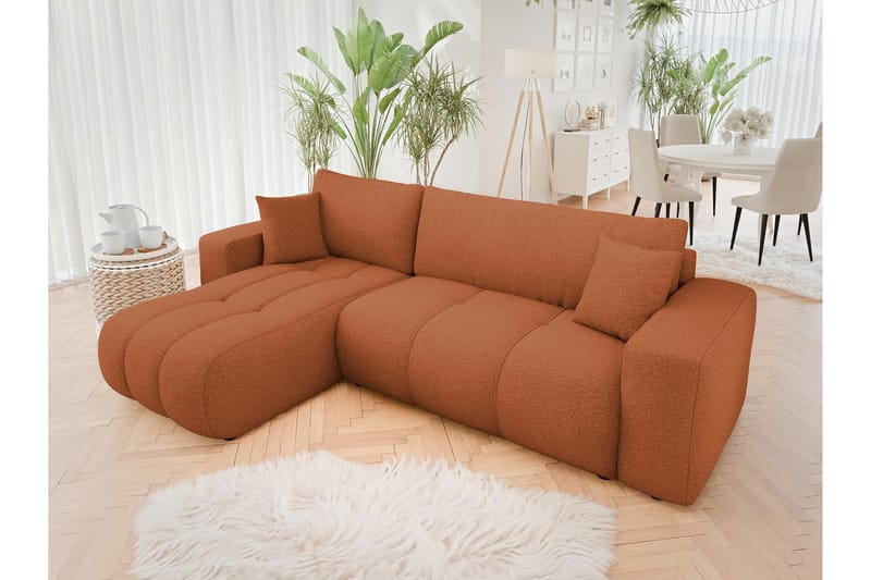 Flo Sofa med Divan 3-seter - Oransje - Møbler - Sofaer - Sofaer med sjeselong - 3 seters sofa med divan