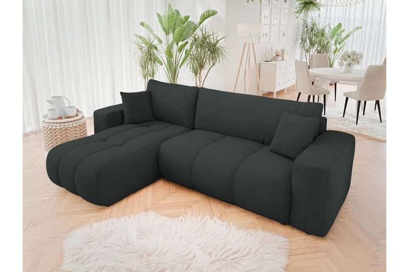 Flo Sofa med Divan 3-seter - Svart - Møbler - Sofaer - Sofaer med sjeselong - 3 seters sofa med divan