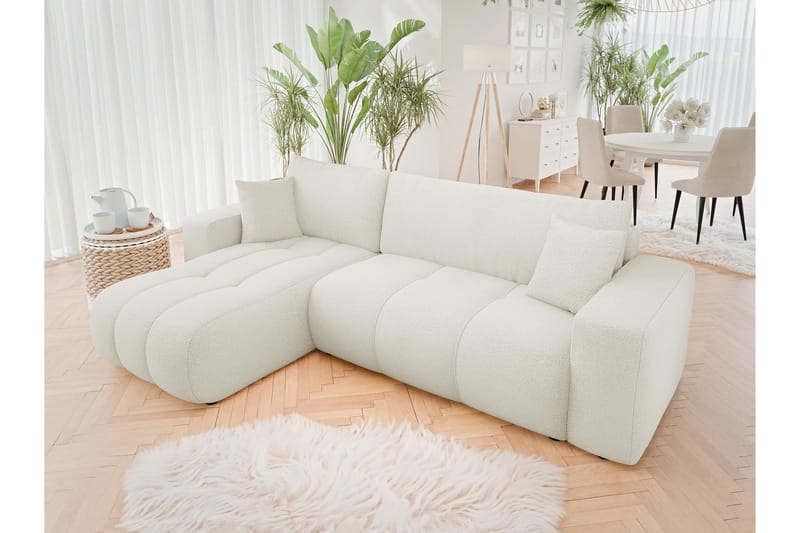 Flo Sovesofa med Sjeselong 3-seter - Hvit - Møbler - Sofaer - Sofaer med sjeselong - 3 seters sofa med divan