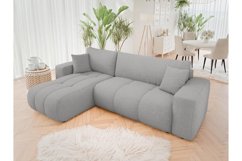 Flo Sovesofa med Sjeselong 3-seter - Lys grå - Møbler - Sofaer - Sofaer med sjeselong - 3 seters sofa med divan