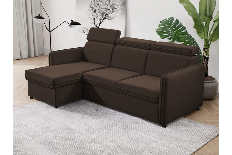 Fredrik Sofa med Sjeselong 3-seter - Brun - Møbler - Sofaer - Sofaer med sjeselong - 3 seters sofa med divan