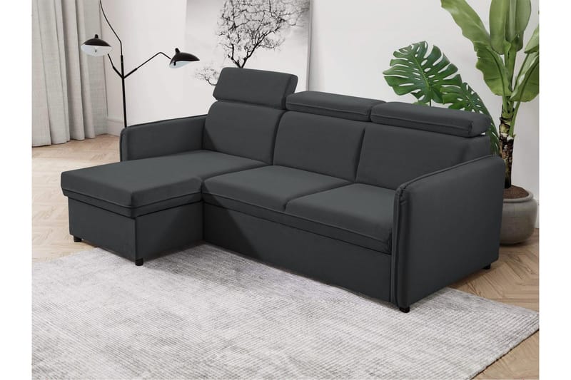 Fredrik Sofa med Sjeselong 3-seter - Mørk grå - Møbler - Sofaer - Sofaer med sjeselong - 3 seters sofa med divan