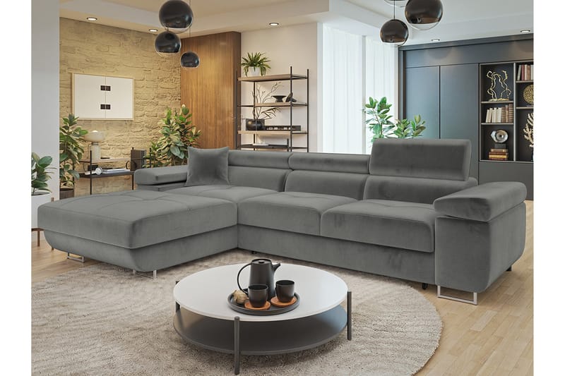 Gabina Sofa med Divan 3-seter - Grå - Møbler - Sofaer - Sofaer med sjeselong - 3 seters sofa med divan