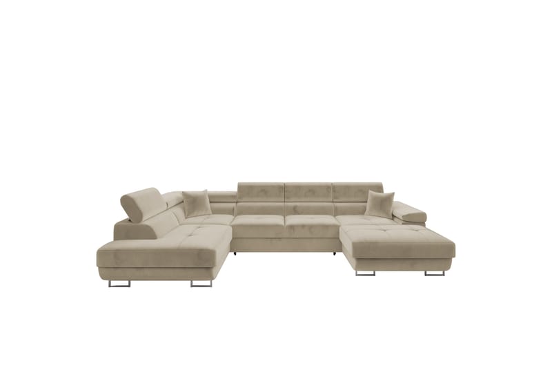 Gabina Sofa med Divan og Sjeselong 4-seter - Beige - Møbler - Sofaer - Sofaer med sjeselong - 4 seters sofa med divan