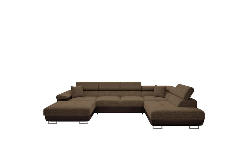 Gabina Sofa med Divan og Sjeselong 4-seter - Brun - Møbler - Sofaer - Sofaer med sjeselong - 4 seters sofa med divan